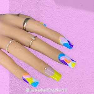 Abstract press on nail designs